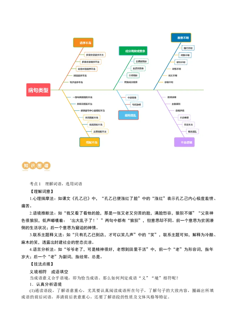 专题25词语使用和病句修改（讲义）-2024年高考语文二轮复习讲练测（新教材新高考）(1)_1.2025语文总复习_2024年新高考资料_2.2024二轮复习_2024年高考语文二轮复习讲练测（新教材新高考）
