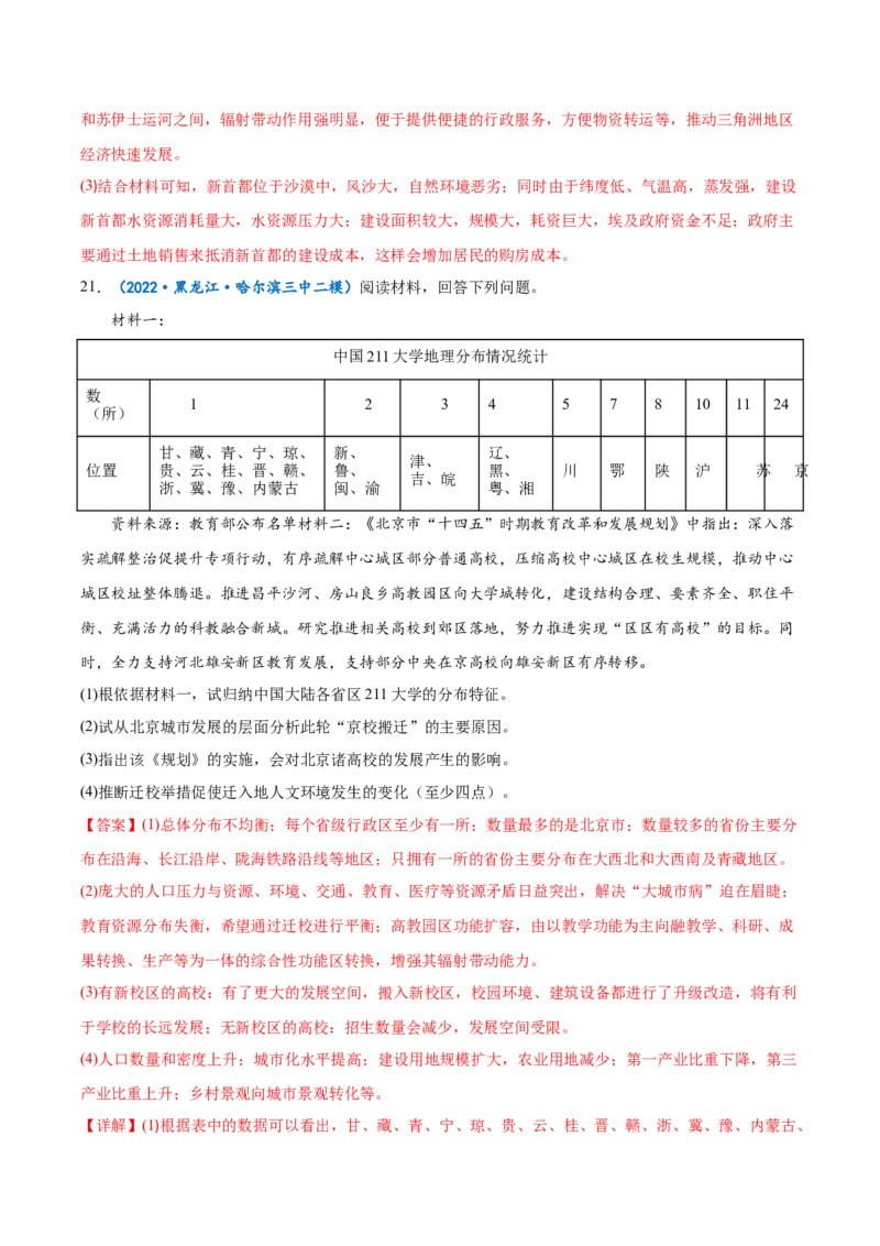专题13城市与城市化-备战2023年高考地理一轮复习精讲精练（解析版）_9.2025地理总复习_赠品通用版（老高考）复习资料_一轮复习_备战2023年高考地理一轮复习精讲精练
