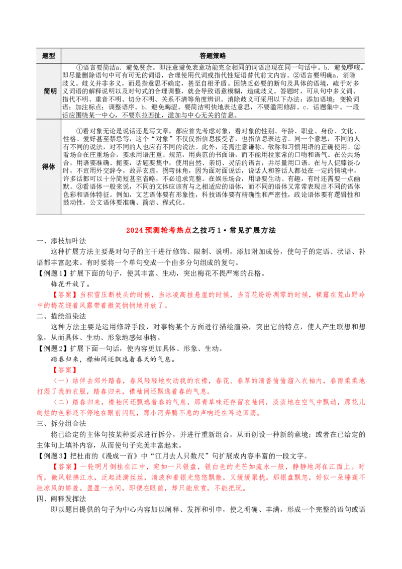 专题28+语言综合运用新情境新题型（讲义）-2024年高考语文二轮复习讲练测（新教材新高考）(1)_1.2025语文总复习_2024年新高考资料_2.2024二轮复习