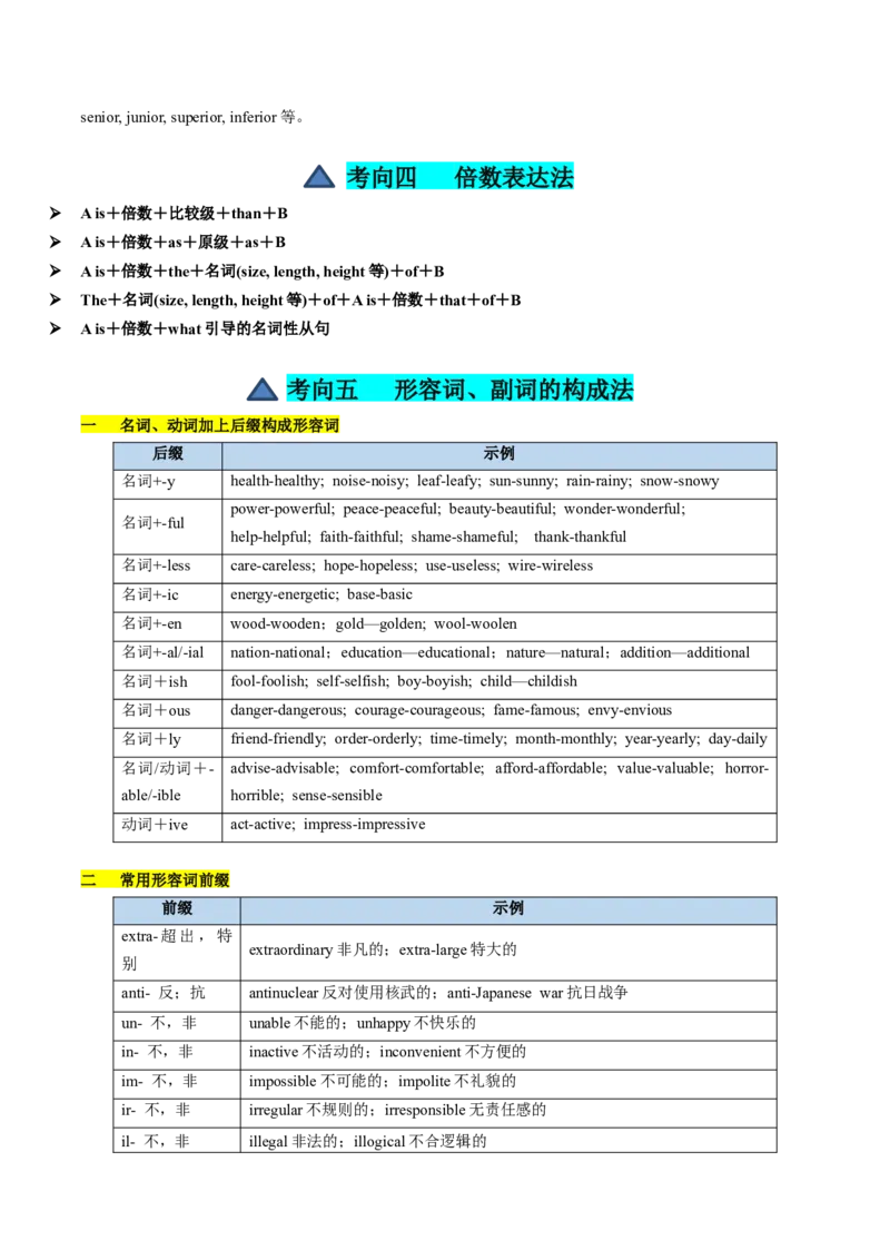 第05讲形容词和副词（讲义）-2024年高考英语一轮复习讲练测（新教材新高考）（解析版）_3.2025英语总复习_2024年新高考资料_1.2024一轮复习_2024年高考英语一轮复习讲练测（新教材新高考）