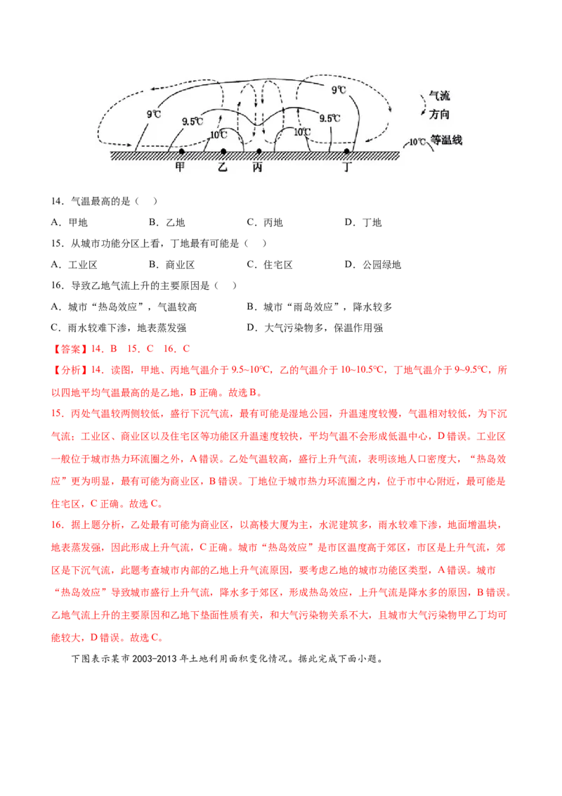 地理微考点：雨岛效应、城市浑浊岛效应、雾岛效应-2023年高考总复习地理微考点狙击与专项突破_9.2025地理总复习_2023年新高考复习资料_专项复习_第十辑