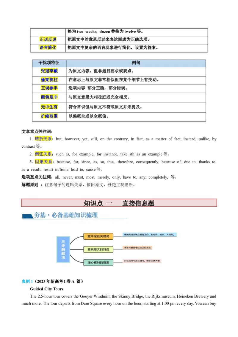 第15讲+阅读理解细节理解题（讲义）-2024年高考英语一轮复习讲练测（新教材新高考）_3.2025英语总复习_2024年新高考资料_1.2024一轮复习_2024年高考英语一轮复习讲练测（新教材新高考）