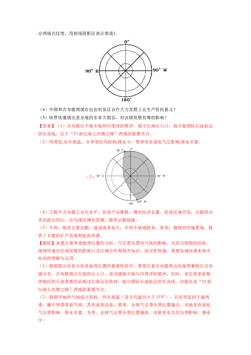 地理作图类（解析版）-2023届高三地理一轮复习主观题暑期分题型训练_9.2025地理总复习_赠品通用版（老高考）复习资料_一轮复习