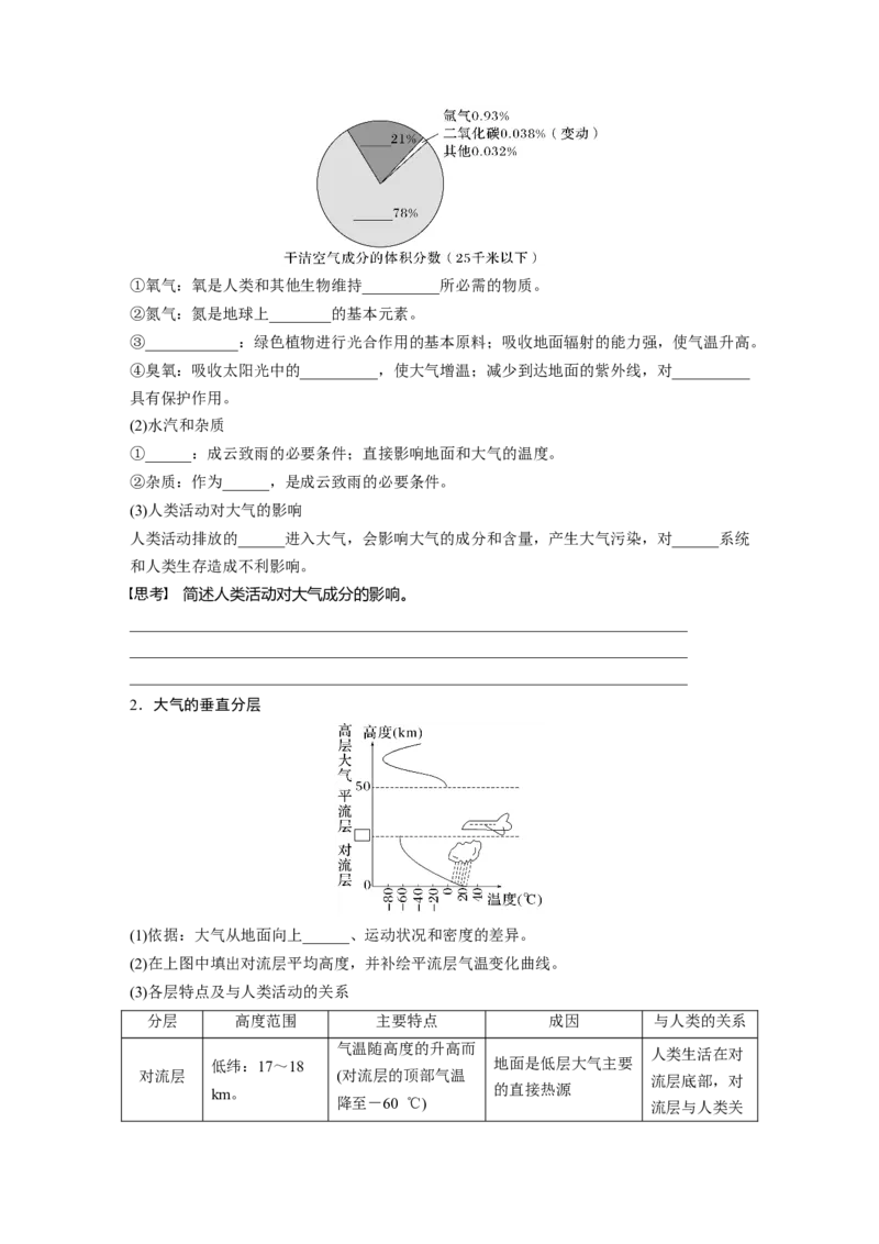 第一部分　第三章　第1讲　课时12　大气的组成和垂直分层　大气的受热过程_9.2025地理总复习_2024年新高考资料_1.2024一轮复习_2024年高考地理一轮复习讲义（新人教版）_学生版在此文件夹
