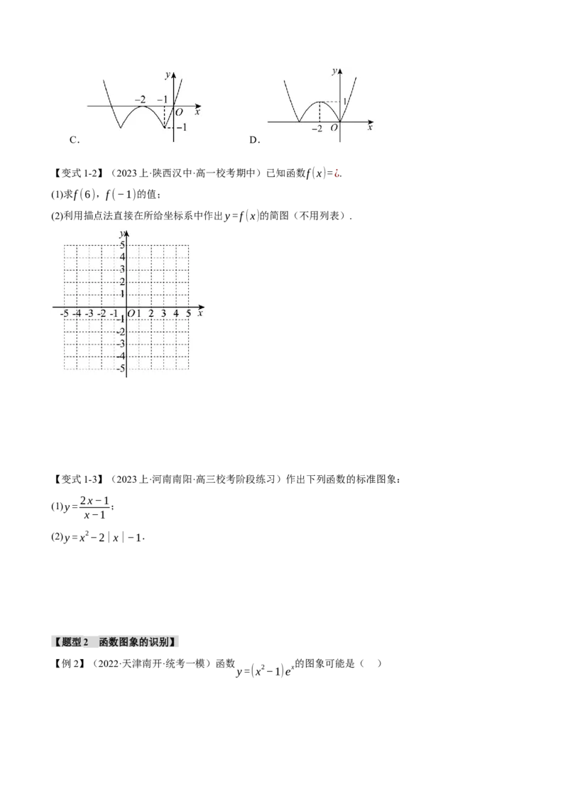 专题2.4函数的图象与函数的零点问题八大题型（举一反三）（新高考专用）（原卷版）_2.2025数学总复习_2024年新高考资料_2.2024二轮复习