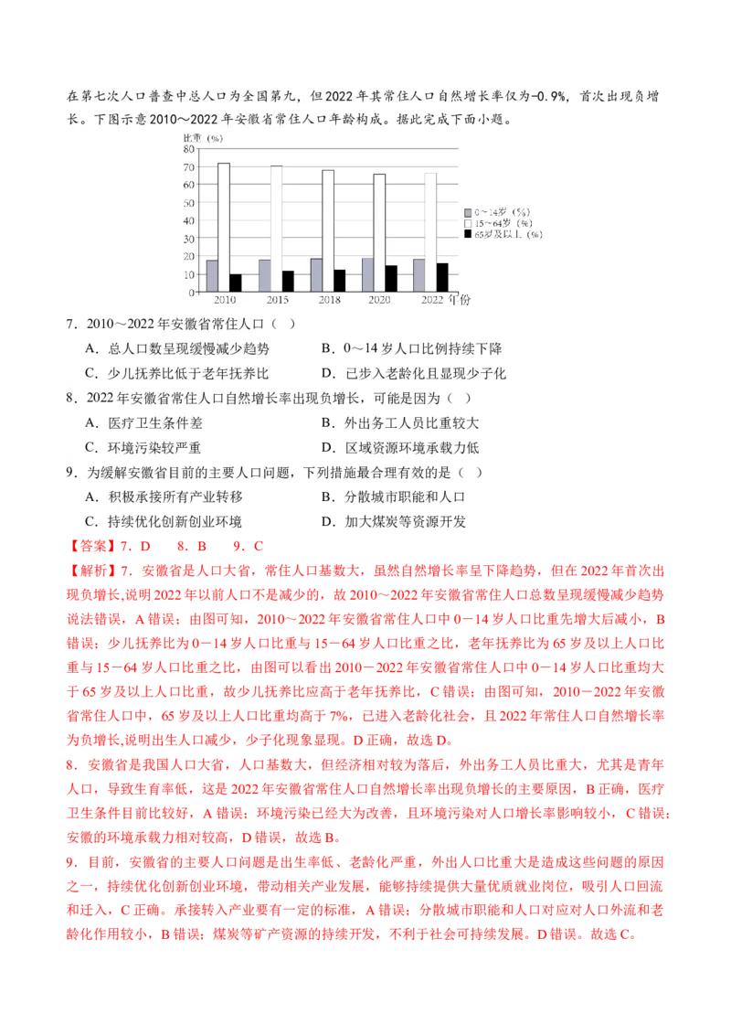 微专题人口问题、传统文化和民居、城市群（讲义）（解析版）_9.2025地理总复习_2024年新高考资料_2.2024二轮复习_2024年高考地理二轮复习讲练测（新教材新高考）_微专题