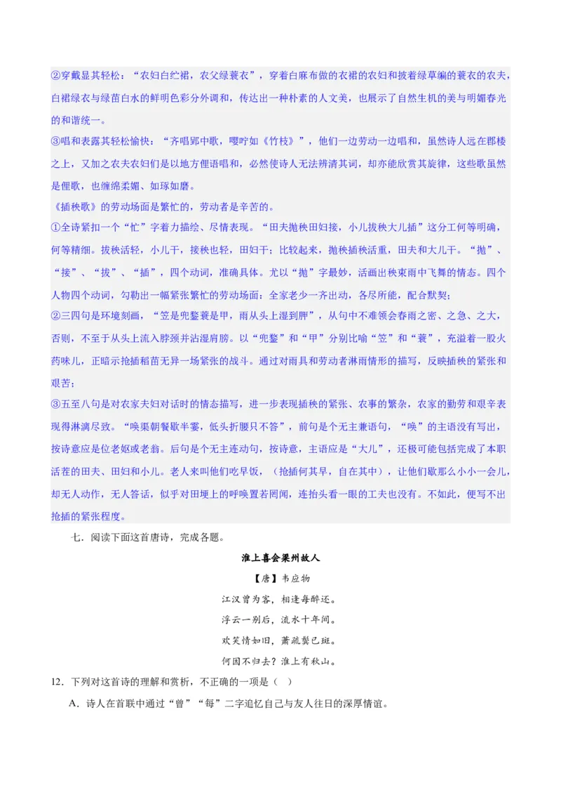 专题21读懂古代诗歌，鉴赏诗歌形象（练习）(解析版)-2024年高考语文二轮复习讲练测（新教材新高考）(1)_1.2025语文总复习_2024年新高考资料_2.2024二轮复习
