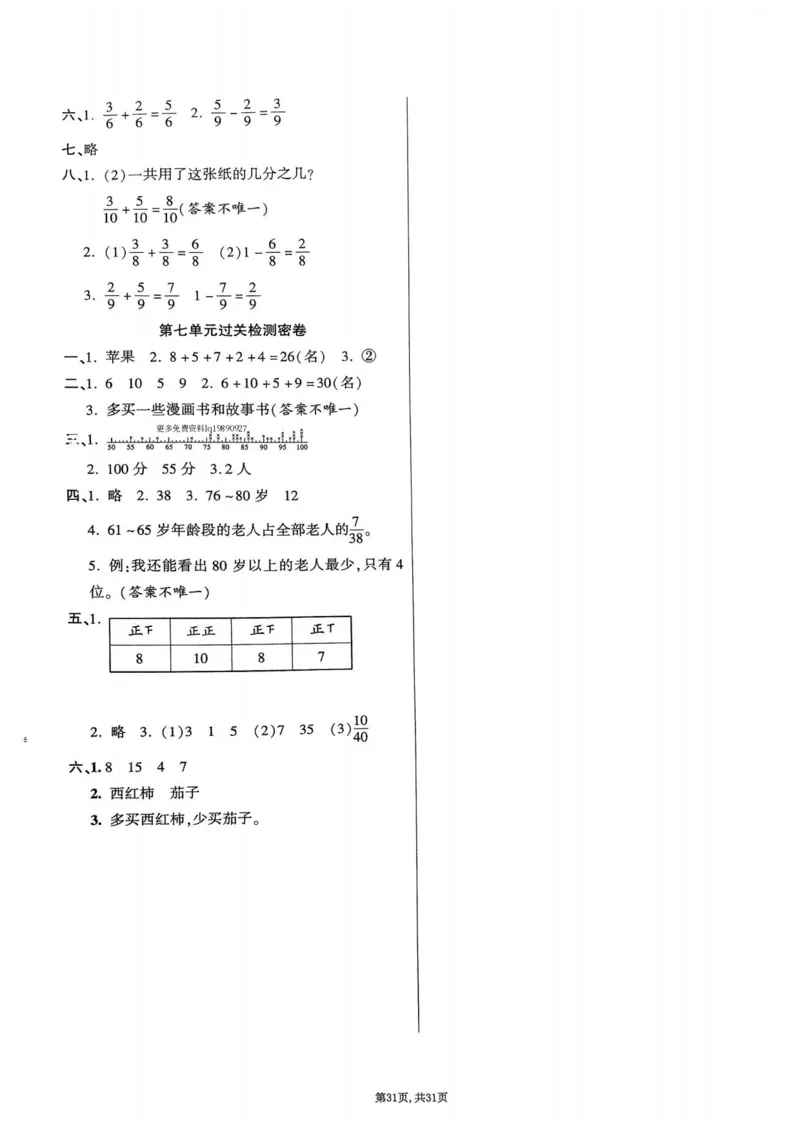 2025年春三下数学(1-7单元拔尖卷)北师大版(1)_小学资料合集_25春1-6年级数学拔尖卷北师版