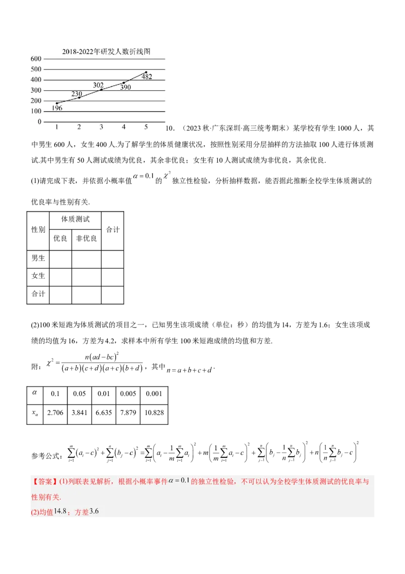 专题21统计与统计案例（练）解析版_2.2025数学总复习_2023年新高考资料_二轮复习_备战2023年高考数学二轮复习考点精讲练（新教材&middot;新高考）