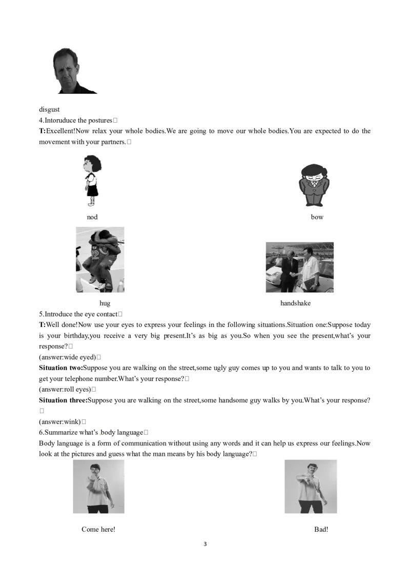 Unit4BodylanguangePeriod1Reading优秀教案（人教版必修4）(1)_教资初高中_教资面试2025教资面试备考资料合集_教资面试资料合集_2025教资面试资料_25上教资面试-小学资料包