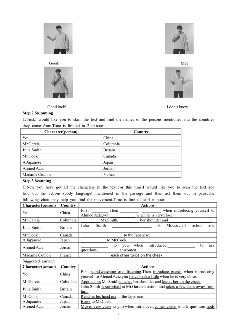 Unit4BodylanguangePeriod1Reading优秀教案（人教版必修4）(1)_教资初高中_教资面试2025教资面试备考资料合集_教资面试资料合集_2025教资面试资料_25上教资面试-小学资料包