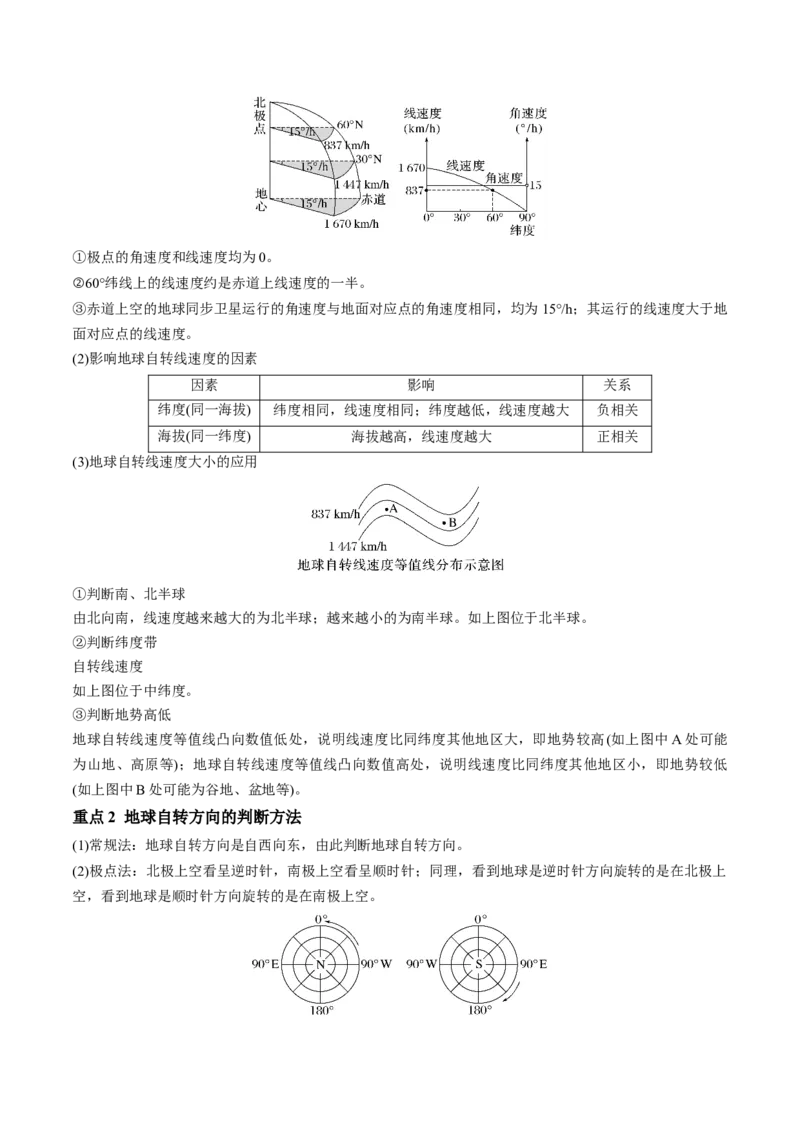专题3地球的运动（讲义）（解析版）_9.2025地理总复习_2024年新高考资料_3.2024专项复习_备战2024年高考地理总复习专题考点+微专题集成讲练辑