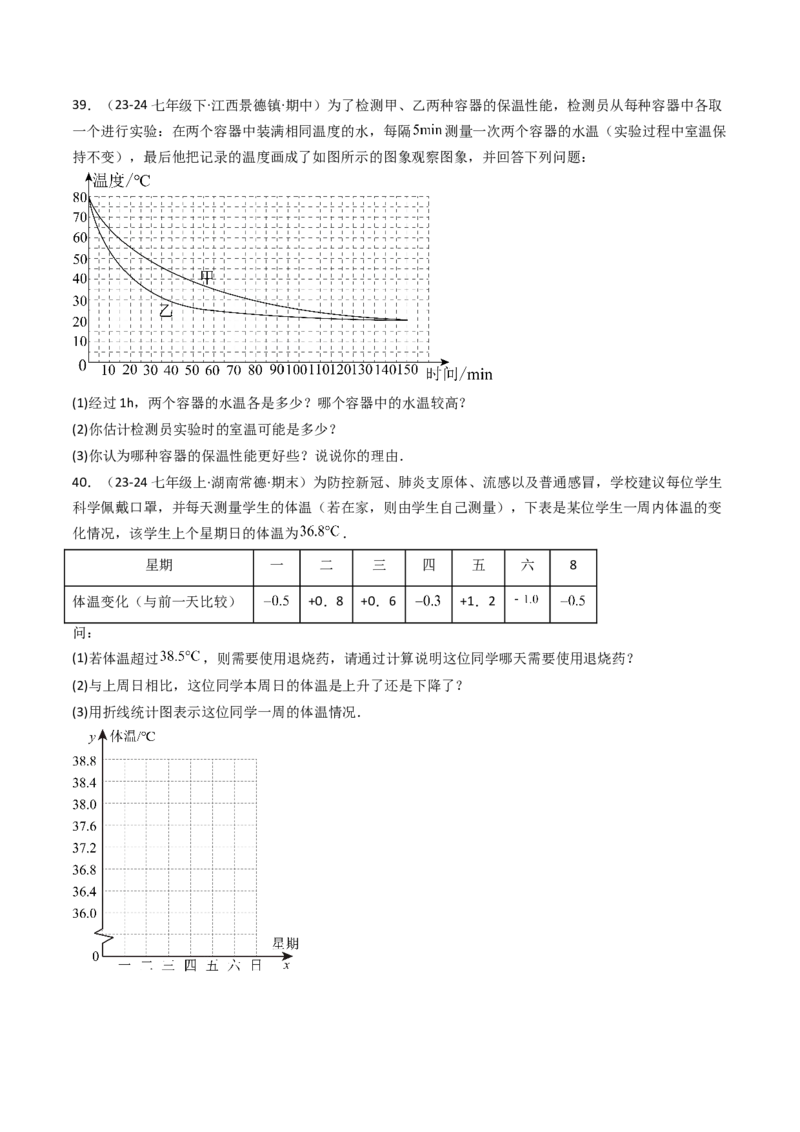 12.2.3趋势图（分层培优40题）（学生版）_初中数学_七年级数学下册（人教版）_大单元教学课件+教学设计-U42