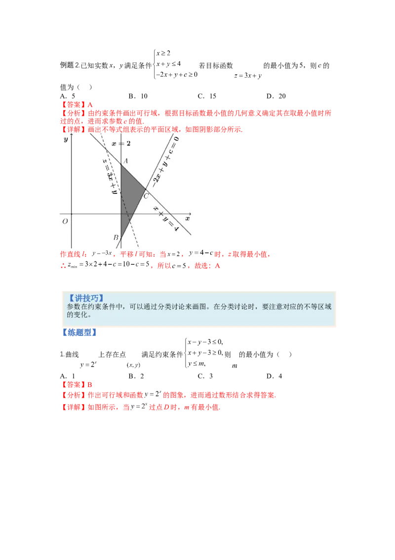 专题5-2线性规划综合应用（讲+练）-2023年高考数学二轮复习讲练测（全国通用）（解析版）_2.2025数学总复习_赠品通用版（老高考）复习资料_二轮复习