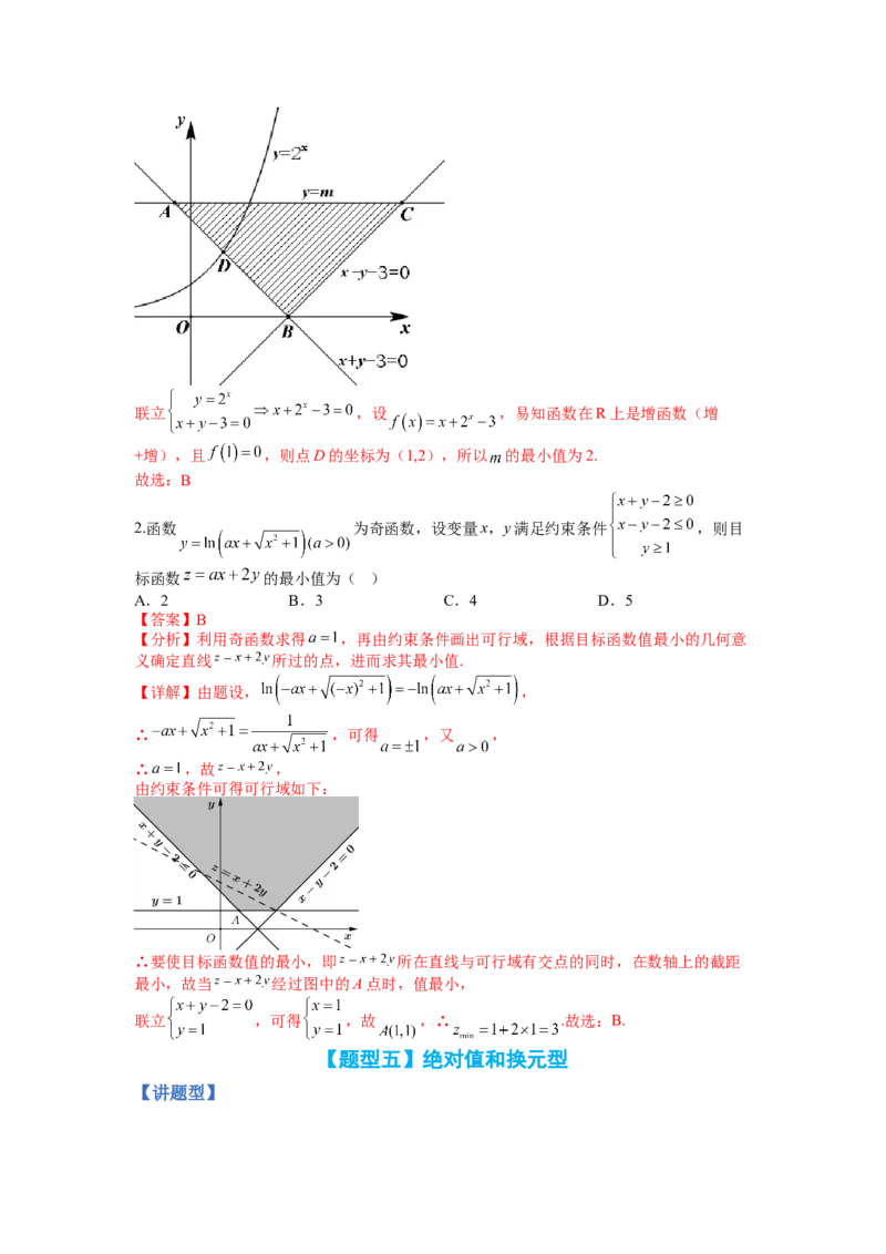 专题5-2线性规划综合应用（讲+练）-2023年高考数学二轮复习讲练测（全国通用）（解析版）_2.2025数学总复习_赠品通用版（老高考）复习资料_二轮复习