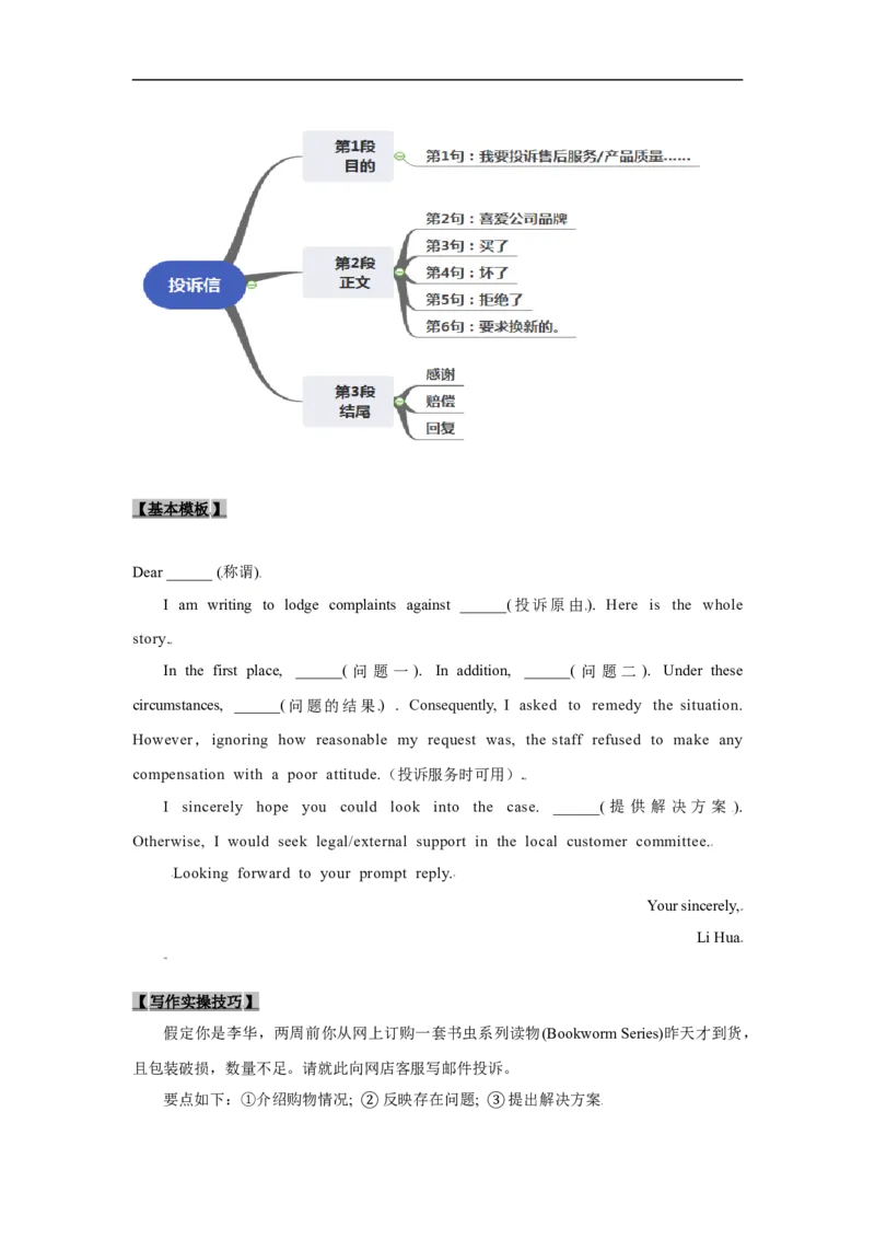 考点23应用文写作：投诉信、求助信（原卷版）_3.2025英语总复习_2023年新高考资料_一轮复习_备战2023年高考英语一轮复习考点帮（新高考专用）
