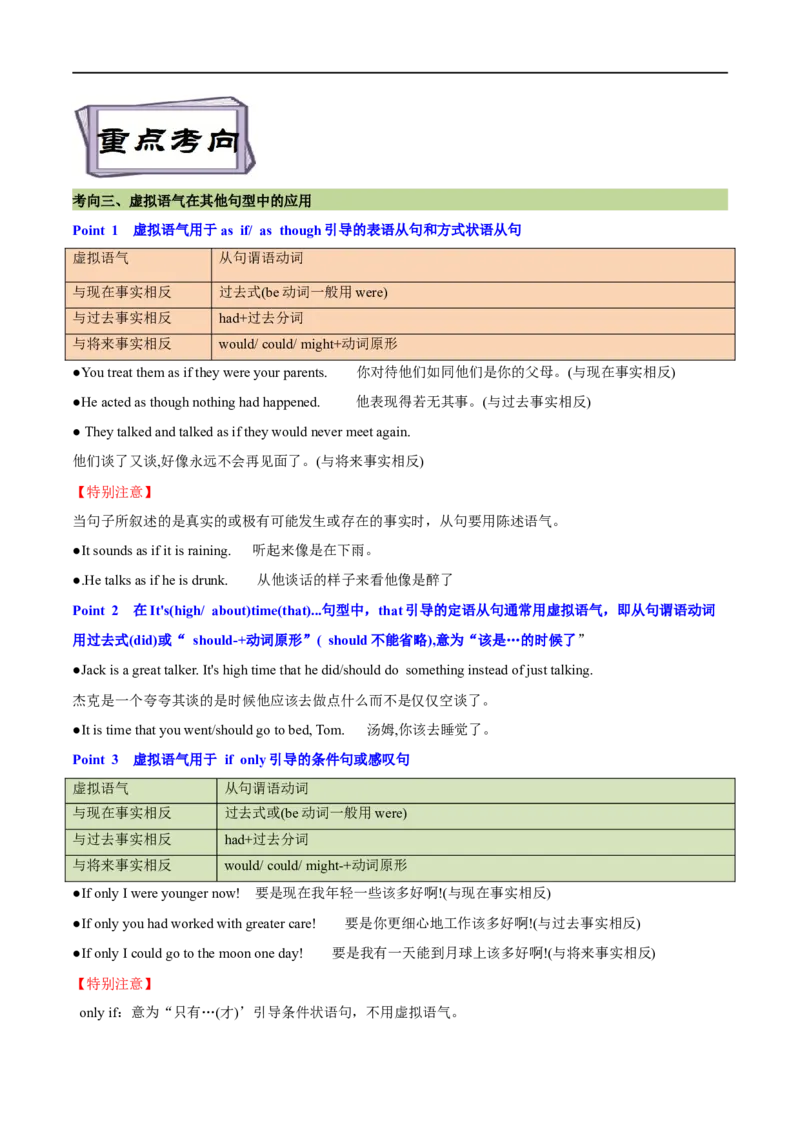 考点11情态动词和虚拟语气（重难考点精讲练）(原卷版)-备战2023年高考英语一轮复习考点帮（全国通用）_3.2025英语总复习_赠品通用版（老高考）复习资料_一轮复习