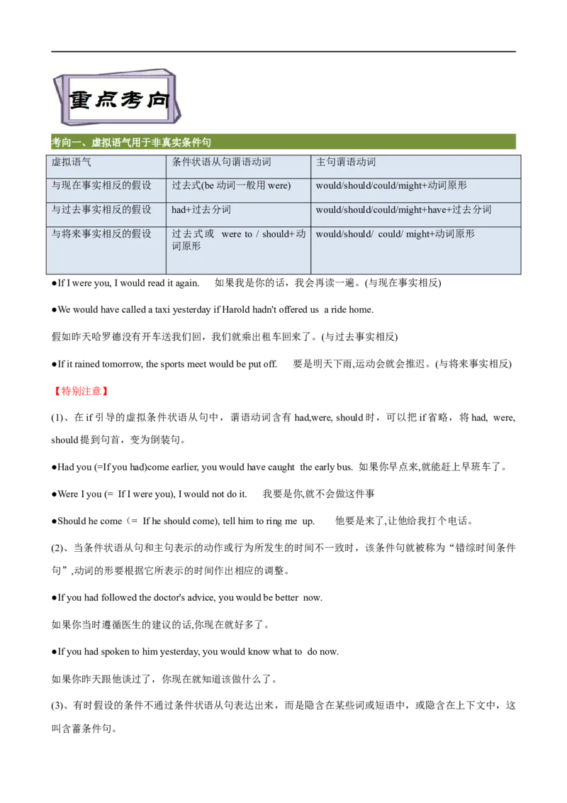 考点11情态动词和虚拟语气（重难考点精讲练）(原卷版)-备战2023年高考英语一轮复习考点帮（全国通用）_3.2025英语总复习_赠品通用版（老高考）复习资料_一轮复习