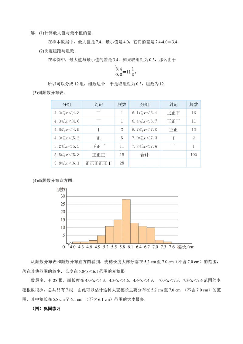 12.2.2直方图（教学设计）-（人教版2024）_初中数学_七年级数学下册（人教版）_教学设计