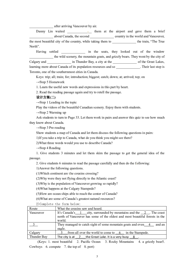 必修三Unit5Canada&mdash;&ldquo;TheTrueNorth&rdquo;Period1Warmingupandreading（教师帮APP备考QQ群193480576）(1)_教资初高中_教资面试2025教资面试备考资料合集_教资面试资料合集_2025教资面试资料
