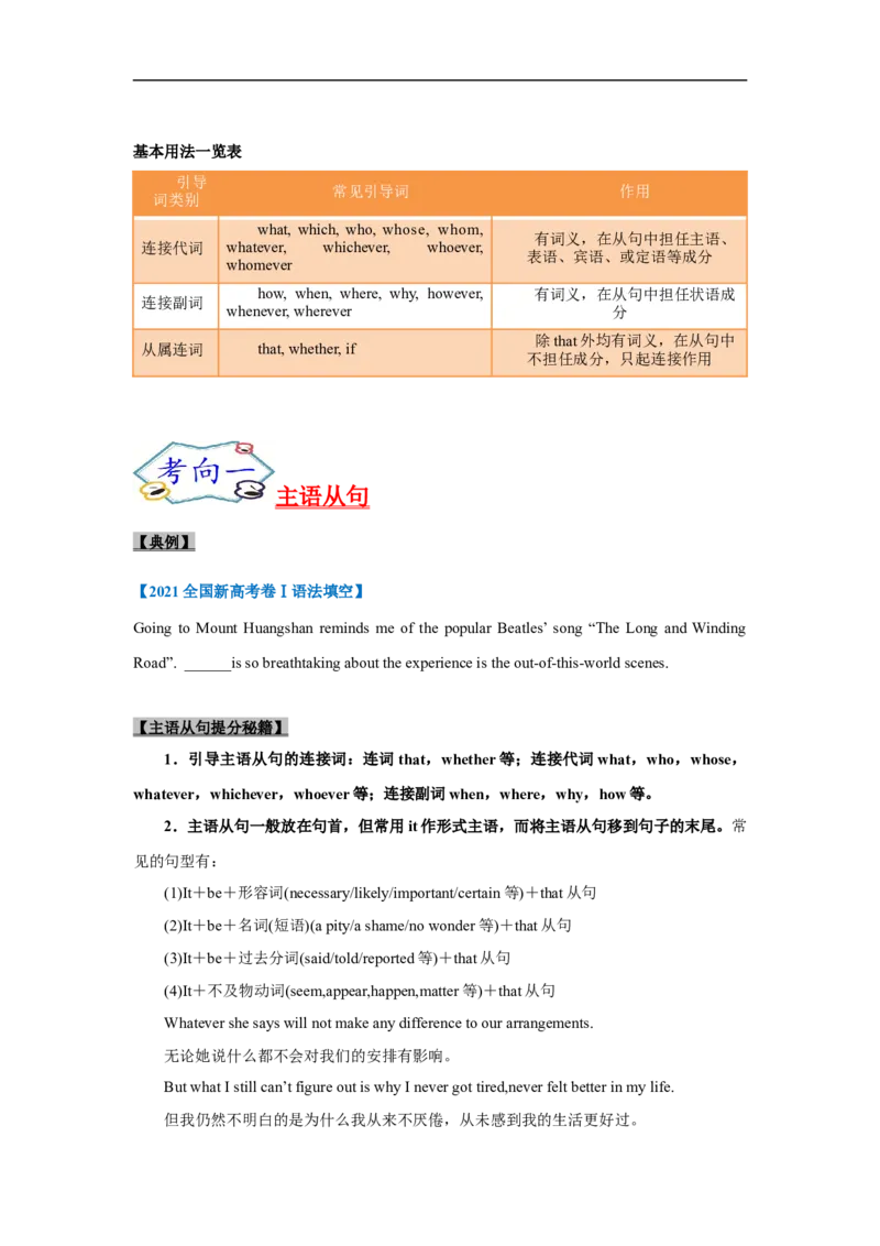 考点10-名词性从句与语法填空（原卷版）_3.2025英语总复习_2023年新高考资料_一轮复习_备战2023年高考英语一轮复习考点帮（新高考专用）