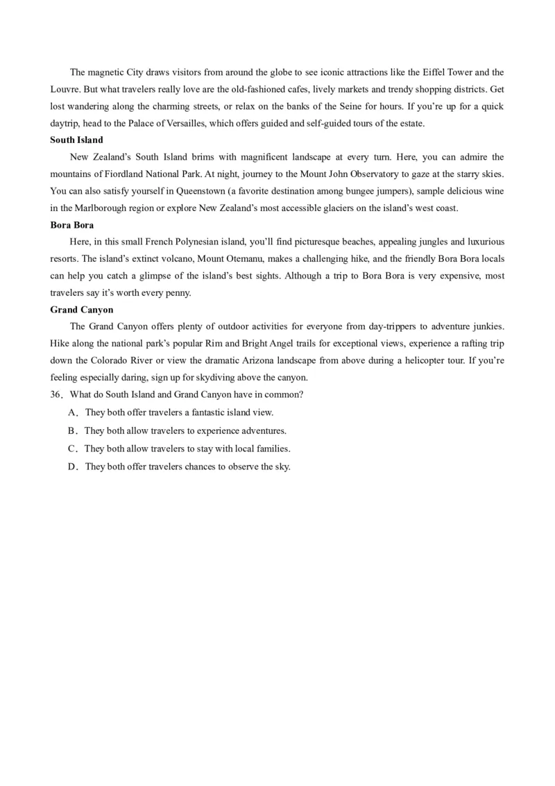 考点6阅读理解之共同之处（原卷版）_3.2025英语总复习_2024年新高考资料_2.2024二轮复习_核心全突破2024年高考英语二轮复习核心考点&重难题型专项突破