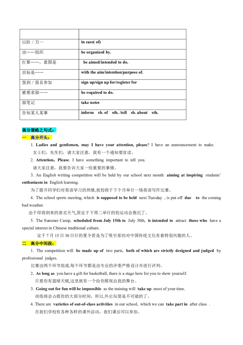 第24讲应用文写作之通知（讲义）-2024年高考英语一轮复习讲练测（新教材新高考）（解析版）_3.2025英语总复习_2024年新高考资料_1.2024一轮复习_第一-六部分