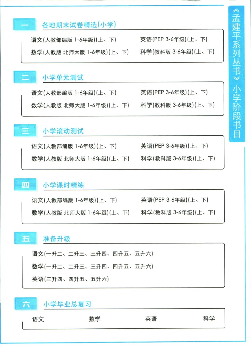 孟建平暑假衔接五升六语文_小学资料合集_2025版小学《孟建平暑假衔接》数学+语文_孟建平暑假语文衔接