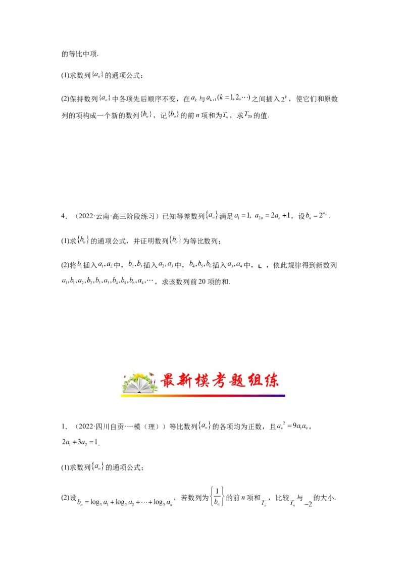 专题6-3数列求和(原卷版）_2.2025数学总复习_2023年新高考资料_二轮复习_2023年高考数学二轮热点题型归纳演练（新高考专用）