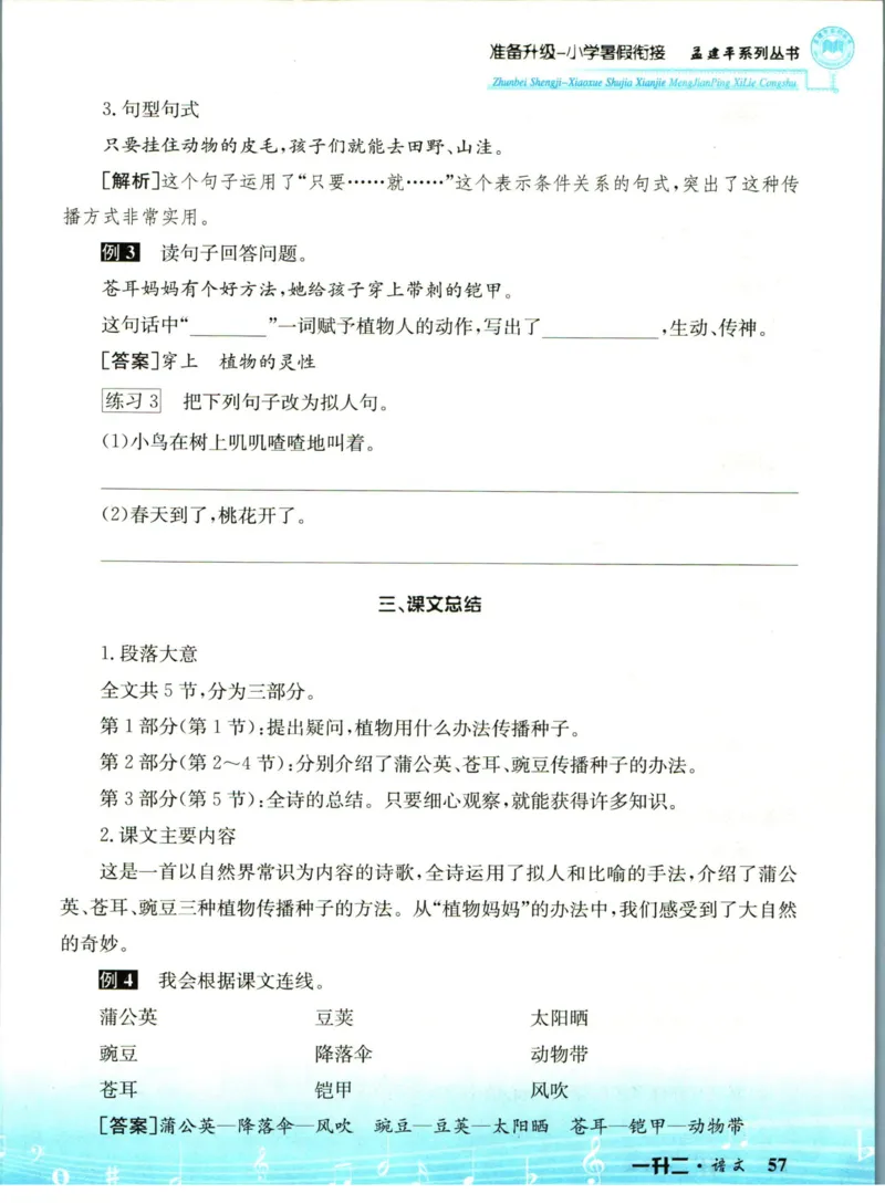 孟建平暑假衔接一升二语文_小学资料合集_2025版小学《孟建平暑假衔接》数学+语文_孟建平暑假语文衔接