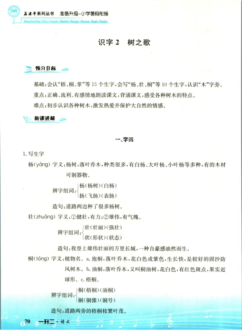 孟建平暑假衔接一升二语文_小学资料合集_2025版小学《孟建平暑假衔接》数学+语文_孟建平暑假语文衔接
