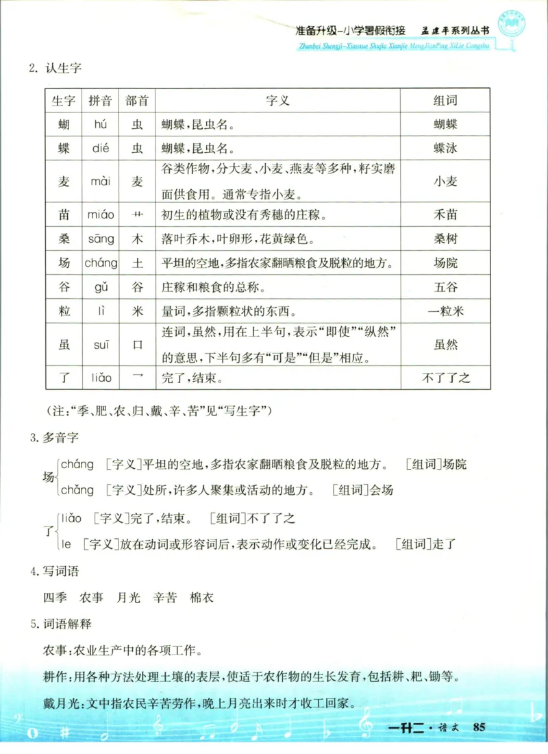 孟建平暑假衔接一升二语文_小学资料合集_2025版小学《孟建平暑假衔接》数学+语文_孟建平暑假语文衔接