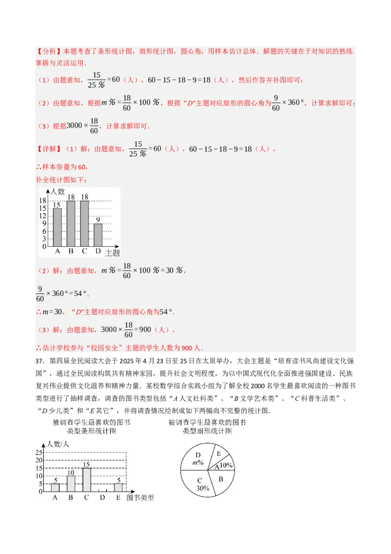 12.2.1扇形图、条形图、直方图（分层培优40题）（教师版）_初中数学_七年级数学下册（人教版）_大单元教学课件+教学设计-U42
