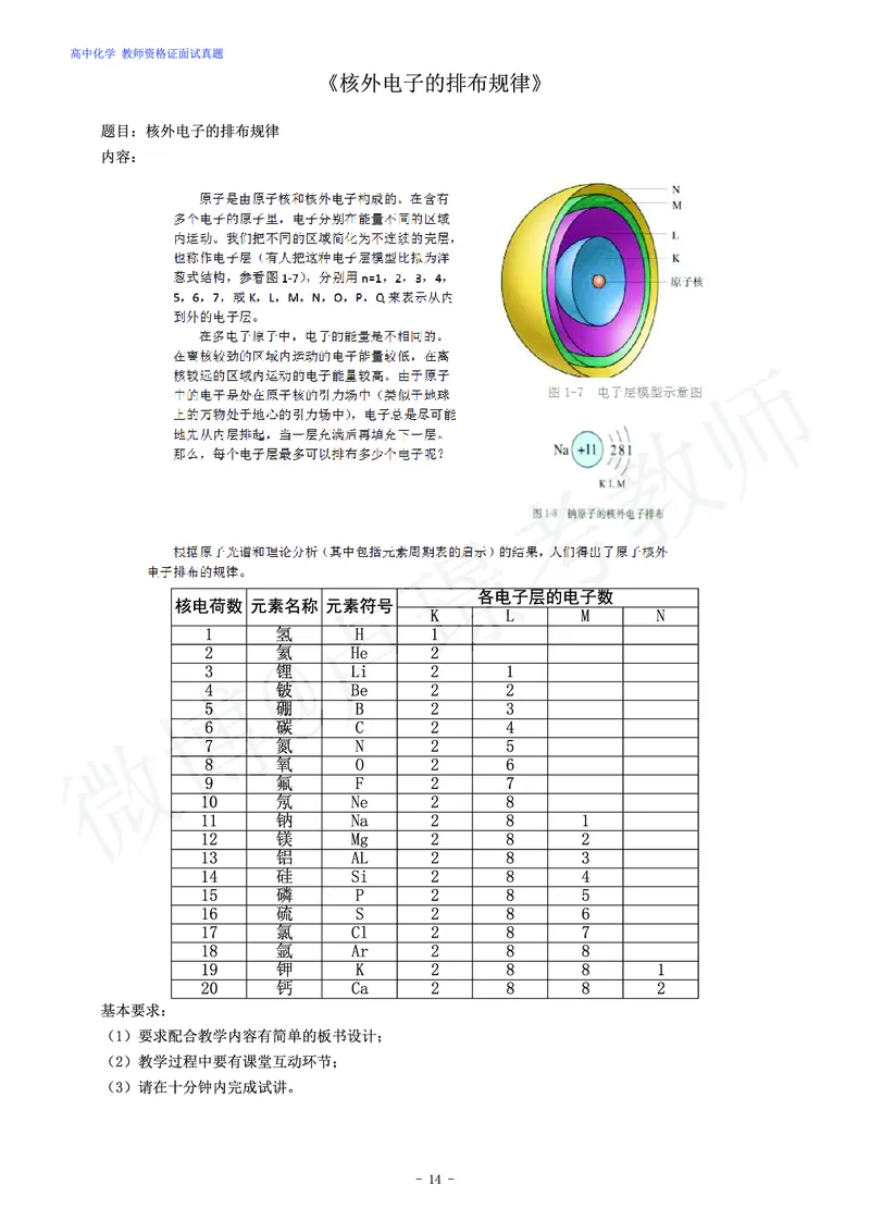 高中化学教师资格证面试练习题_教资初高中_教资面试2025教资面试备考资料合集_教资面试资料合集_4、教资面试真题汇总_学科面试真题及答案_卢姨汇总版