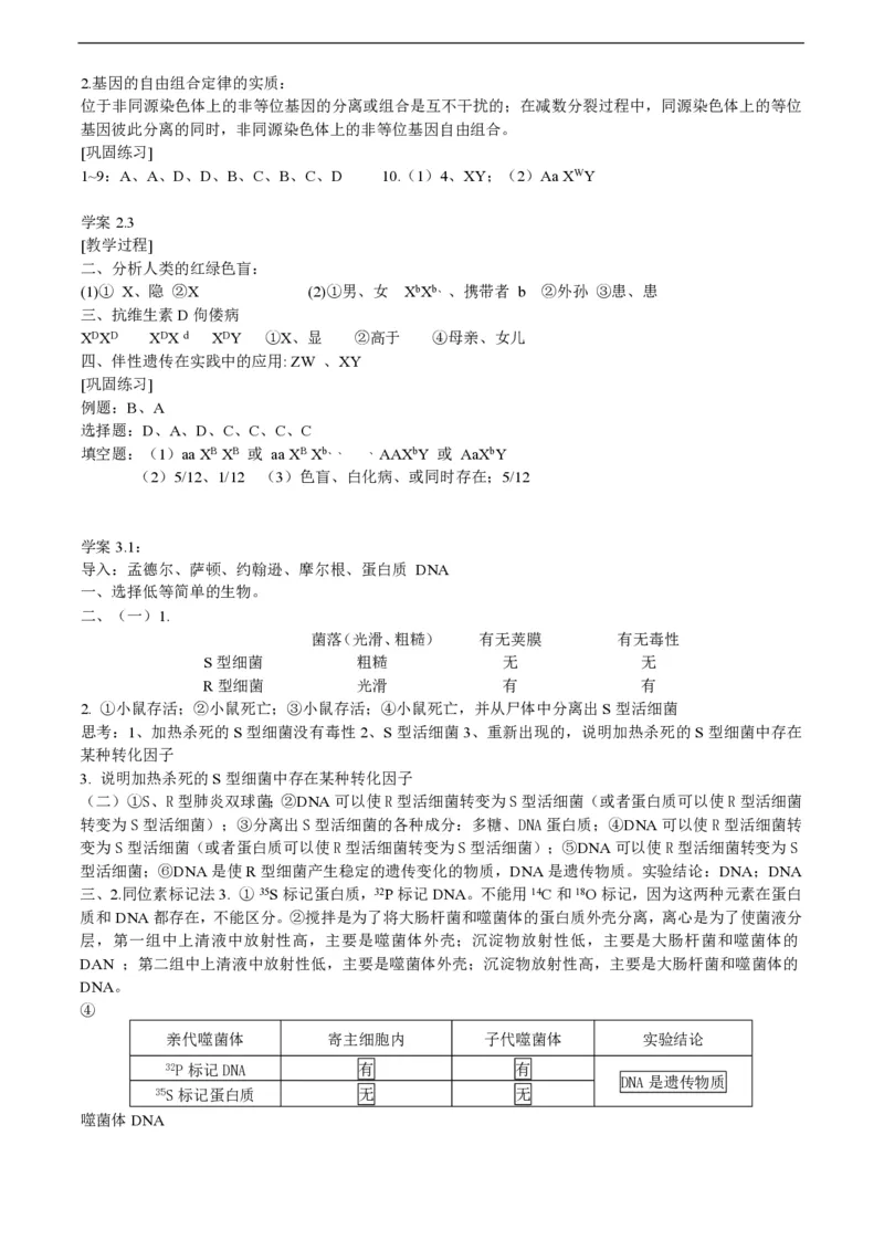 高中生物必修2全套精品学案-教案(1)_教资初高中_教资面试2025教资面试备考资料合集_教资面试资料合集_2025教资面试资料_25上教资面试-小学资料包_19教案：合集_高中学科全册教案