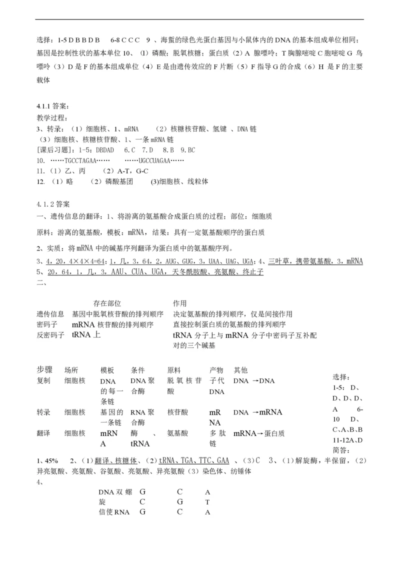 高中生物必修2全套精品学案-教案(1)_教资初高中_教资面试2025教资面试备考资料合集_教资面试资料合集_2025教资面试资料_25上教资面试-小学资料包_19教案：合集_高中学科全册教案