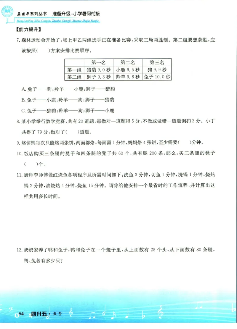 孟建平暑假衔接四升五数学_小学资料合集_2025版小学《孟建平暑假衔接》数学+语文_孟建平暑假衔接数学