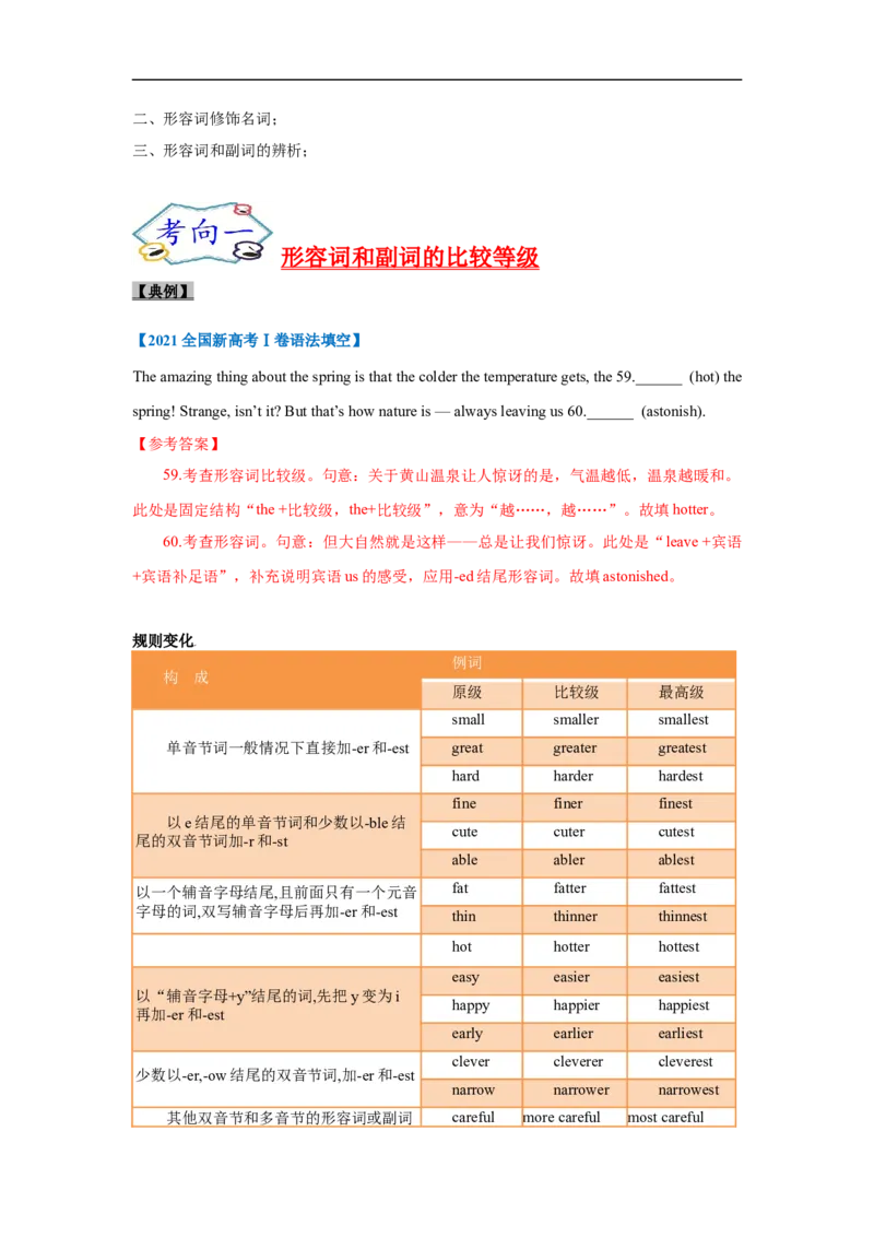 考点05-形容词和副词与语法填空（解析版）_3.2025英语总复习_2023年新高考资料_一轮复习_备战2023年高考英语一轮复习考点帮（新高考专用）