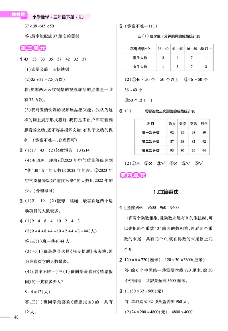 25版数学RJ三下-练习帮(1)(1)_小学资料合集_人教版数学《练习帮》1-6年级下册