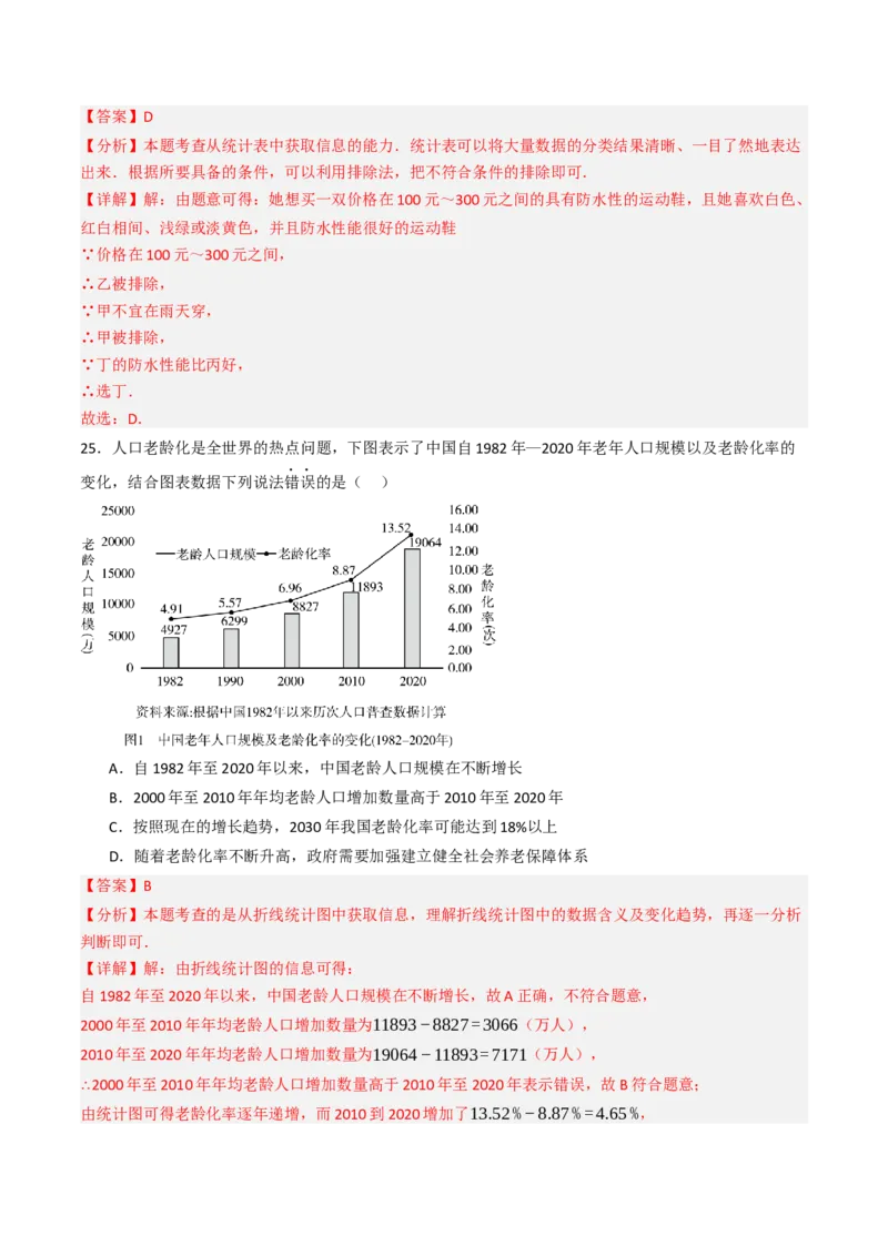 12.2.3趋势图（分层培优40题）（教师版）_初中数学_七年级数学下册（人教版）_大单元教学课件+教学设计-U42