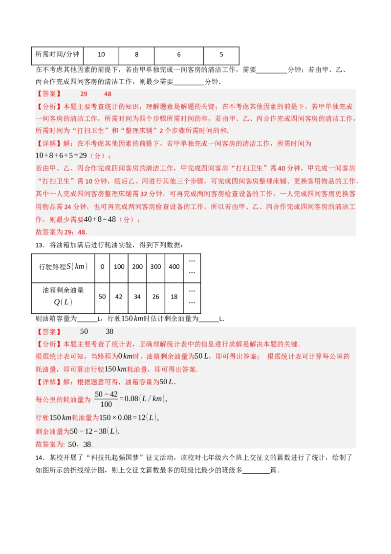 12.2.3趋势图（分层培优40题）（教师版）_初中数学_七年级数学下册（人教版）_大单元教学课件+教学设计-U42