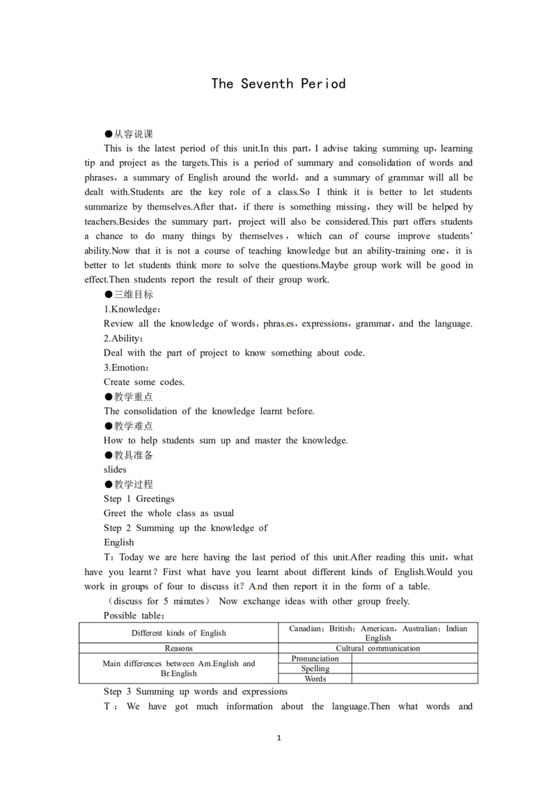 必修一（Unit2Englisharoundtheworldthe7thperiod）（教师帮APP备考QQ群193480576）(1)_教资初高中_教资面试2025教资面试备考资料合集_教资面试资料合集_2025教资面试资料_19教案：合集