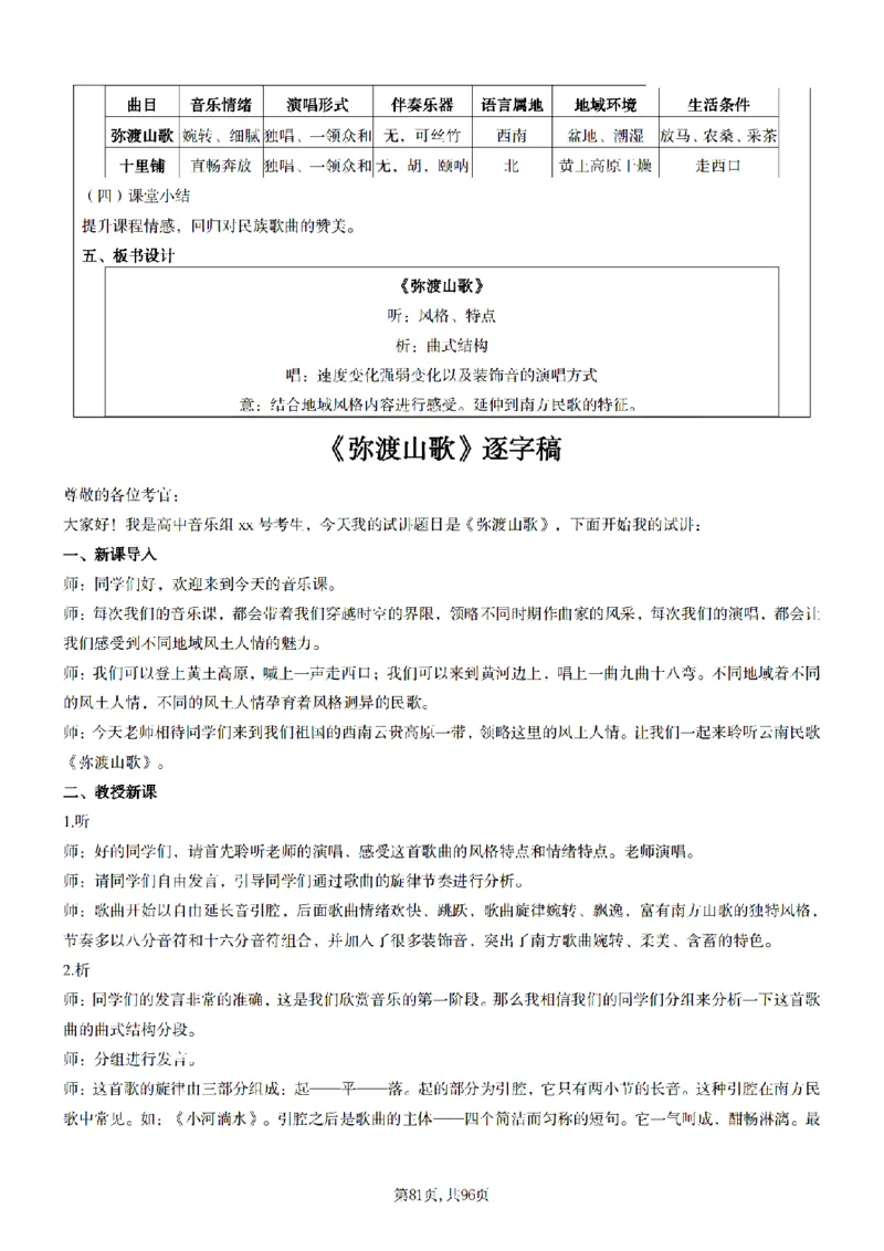 高中音乐面试题本+教案+逐字稿+答辩100页_纯图版_教资初高中_教资面试2025教资面试备考资料合集_教资面试资料合集_2025教资面试资料_25上教资面试中学合集_教资面试逐字稿