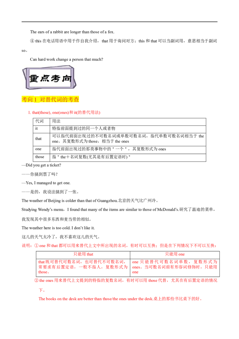 考点03代词（核心考点精讲练）(原卷版)-备战2023年高考英语一轮复习考点帮（全国通用）_3.2025英语总复习_赠品通用版（老高考）复习资料_一轮复习