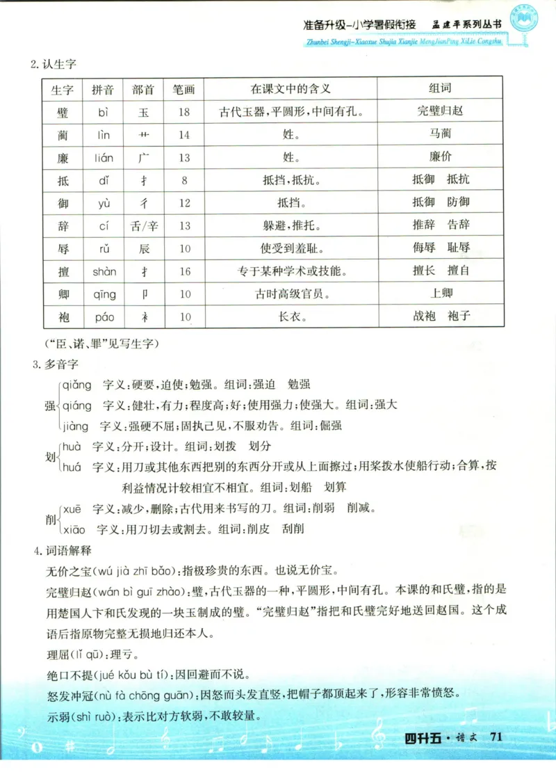 孟建平暑假衔接四升五语文_小学资料合集_2025版小学《孟建平暑假衔接》数学+语文_孟建平暑假语文衔接