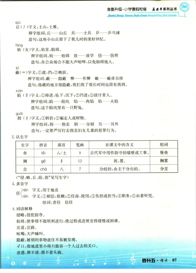 孟建平暑假衔接四升五语文_小学资料合集_2025版小学《孟建平暑假衔接》数学+语文_孟建平暑假语文衔接
