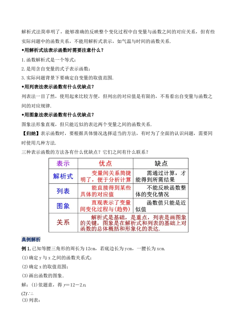 19.1.4函数的表示法（第二课时）（教学设计）-（人教版）_初中数学_八年级数学下册（人教版）_最新教学设计