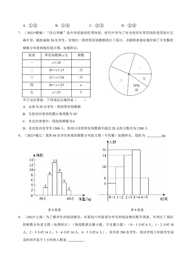 12.2.2直方图（分层作业）原卷版_初中数学_七年级数学下册（人教版）_分层作业