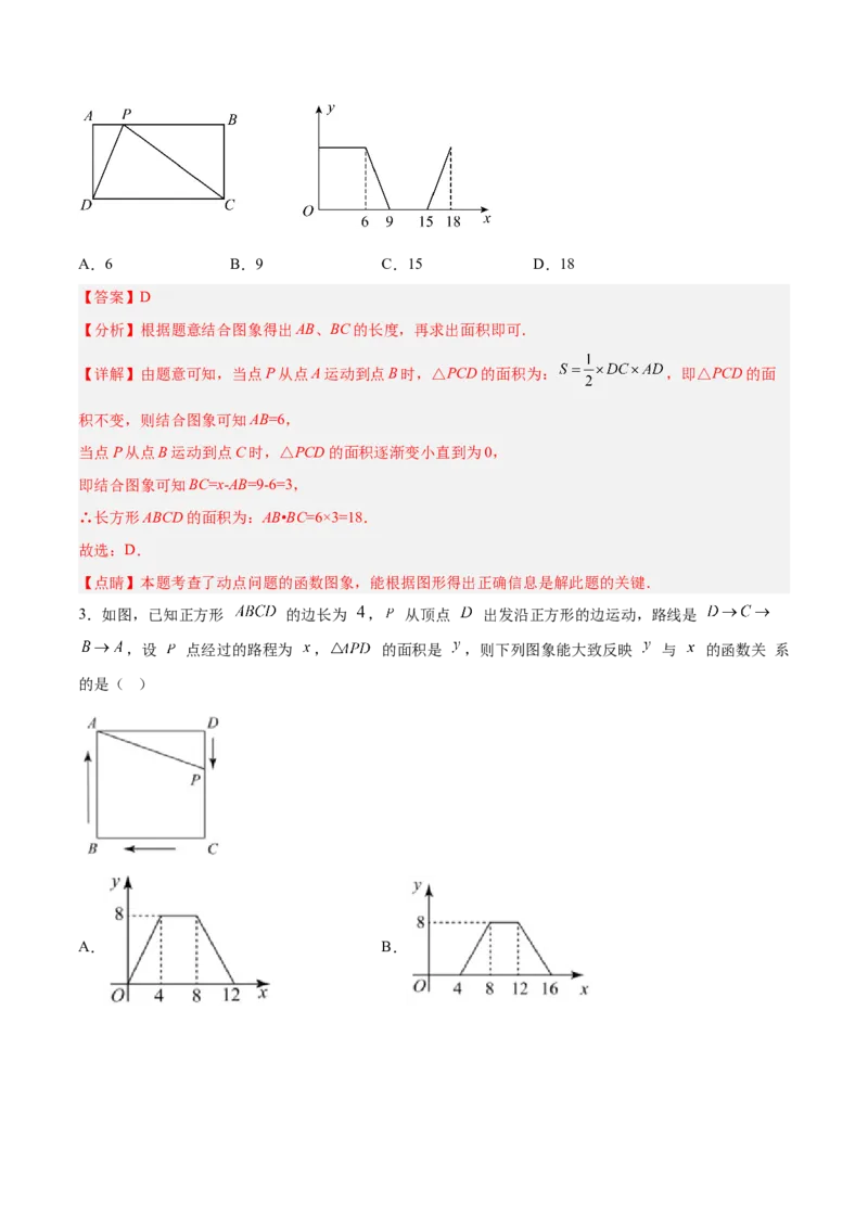 19.1.3函数的图象（分层作业）-（人教版）（解析版）_初中数学_八年级数学下册（人教版）_分层作业
