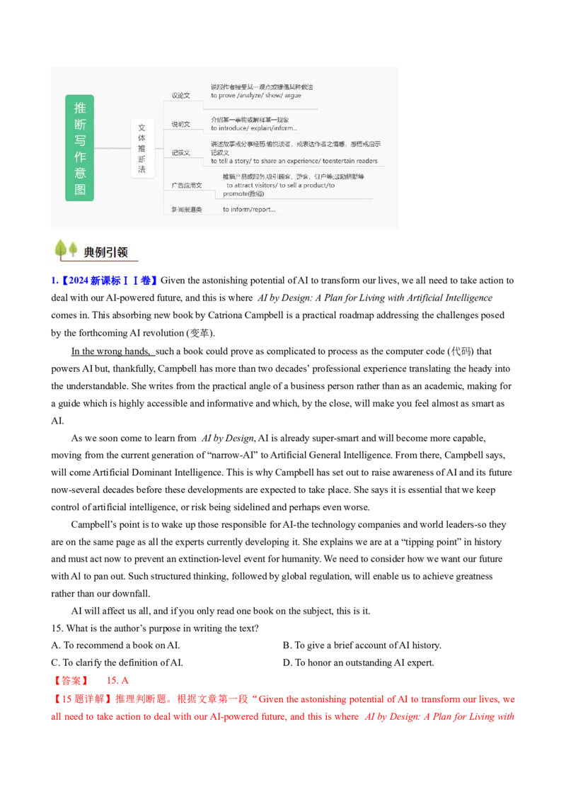 考点26阅读理解之推理判断题（核心考点精讲精练）-备战2025年高考英语一轮复习考点帮（新高考通用）（解析版）)_3.2025英语总复习_2025年新高考资料_一轮复习